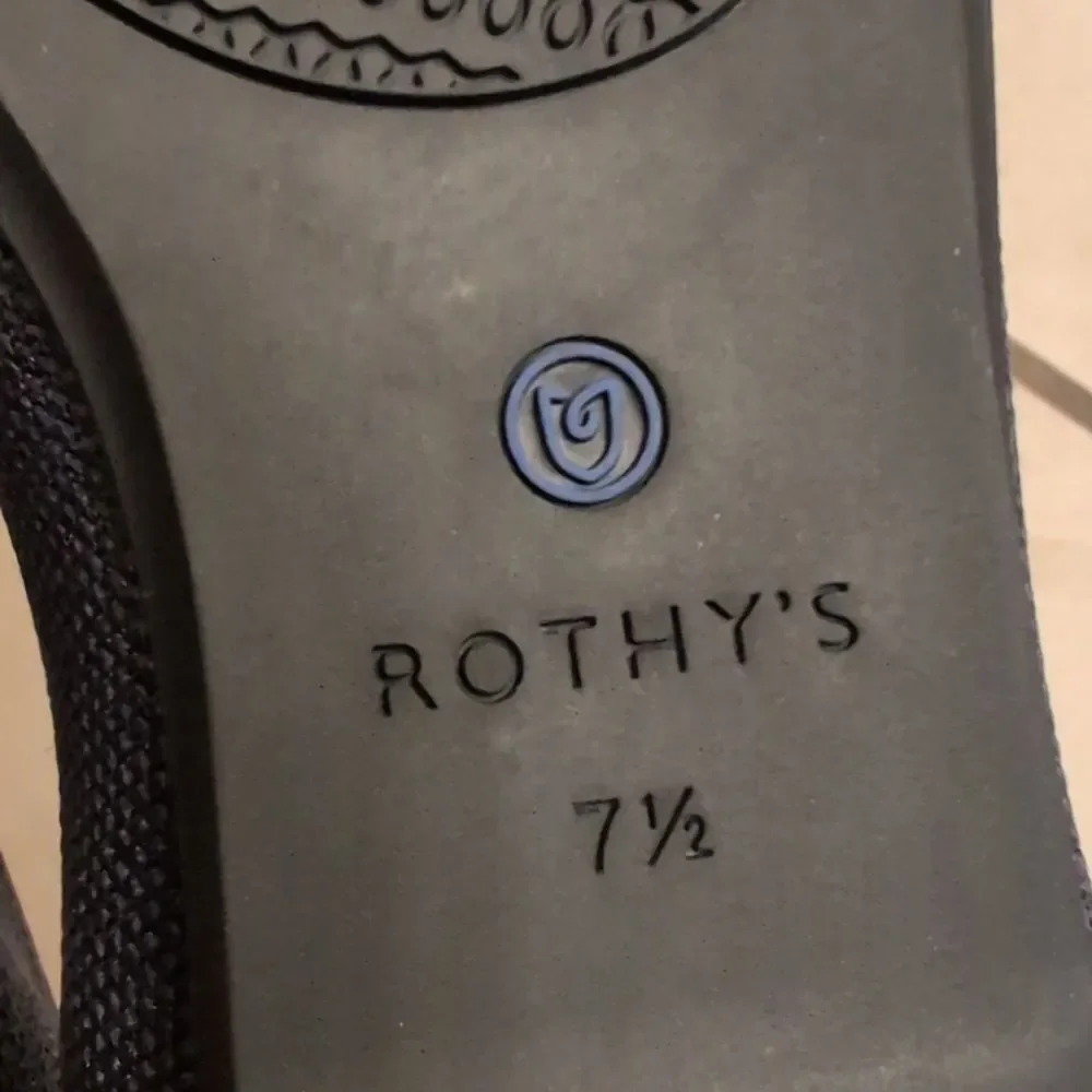 Rothys The Round Toe Flat Dark Navy Blue Size 7.5